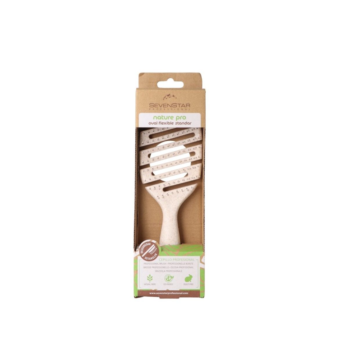 Cepillo Oval Flexible Eco Natural. Sevenstar